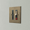 Fused Switch + Neon Antiqued Brass Bevelled Plate, Brass Insert