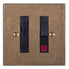 Fused Switch + Neon Antiqued Brass Bevelled Plate, Black Insert