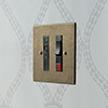 Fused Switch + Neon Antiqued Brass Bevelled Plate, Black Insert