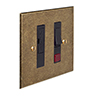 Fused Switch + Neon Antiqued Brass Bevelled Plate, Black Insert