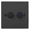 2 Gang Rotary Dimmer Beeswax Bevelled Plate