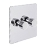 2 Gang Rotary Dimmer Nickel Hammered Plate