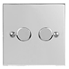 2 Gang Rotary Dimmer Nickel Bevelled Plate