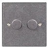 2 Gang Rotary Dimmer Polished Bevelled Plate