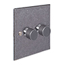 2 Gang Rotary Dimmer Polished Bevelled Plate