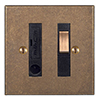 Fused Switch,Cable Outlet, Bevelled, Brass Insert Antiqued Brass