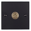 1 Gang Brass Dolly Switch Matt Black Bevelled Plate