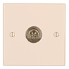 1 Gang Brass Dolly Switch Plain Ivory Bevelled Plate