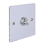 1 Gang Chrome Dolly Switch Nickel Hammered Plate