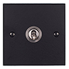 1 Gang Steel Dolly Switch Matt Black Bevelled Plate