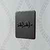 2 Gang Black Dolly Switch Beeswax Hammered Plate