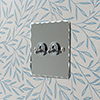 2 Gang Chrome Dolly Switch Nickel Hammered Plate