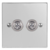 2 Gang Chrome Dolly Switch Nickel Bevelled Plate