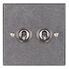 2 Gang Steel Dolly Switch Polished Bevelled Plate