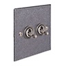 2 Gang Steel Dolly Switch Polished Bevelled Plate