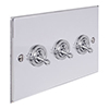 3 Gang Chrome Dolly Switch Nickel Bevelled Plate