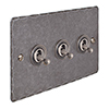 3 Gang Steel Dolly Switch Polished Hammer Plate