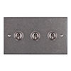 3 Gang Steel Dolly Switch Polished Bevelled Plate