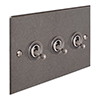 3 Gang Steel Dolly Switch Polished Bevelled Plate