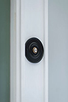 Door Bell Cover in Matt Black with Ceramic Bell Push
