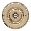 Door Bell Push in Polished Brass with Ceramic Bell Push
