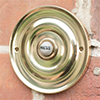 Door Bell Push in Polished Brass with Ceramic Bell Push