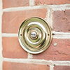 Door Bell Push in Polished Brass with Ceramic Bell Push