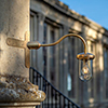 Stable Light, Corner Mounting, Antiqued Brass