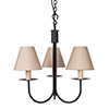 Three Arm Classic Pendant Light in Matt Black