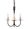 Three Arm Classic Pendant Light in Matt Black