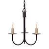 Three Arm Classic Pendant Light in Matt Black