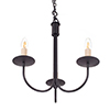 Three Arm Classic Pendant Light in Matt Black