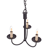 Three Arm Classic Pendant Light in Matt Black