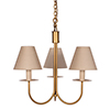 Three Arm Classic Pendant Light in Old Gold