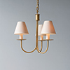 Three Arm Classic Pendant Light in Old Gold