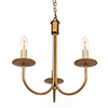 Three Arm Classic Pendant Light in Old Gold