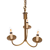 Three Arm Classic Pendant Light in Old Gold