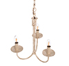 Three Arm Classic Pendant Light in Old Ivory