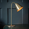 Studio Desk Lamp with Spun Shade in Antiqued Brass