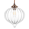 Ava Glass Pendant Light in Antiqued Brass