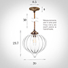 Ava Glass Pendant Light in Antiqued Brass