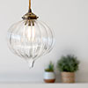 Ava Glass Pendant Light in Antiqued Brass