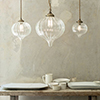 Ava Glass Pendant Light in Antiqued Brass