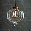 Ava Glass Pendant Light in Heritage Copper