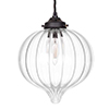 Ava Glass Pendant Light in Matt Black