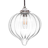 Ava Glass Pendant Light in Nickel