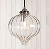 Ava Glass Pendant Light in Nickel