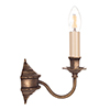 Single Brancaster Wall Light in Antiqued Brass