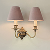 Double Brancaster Wall Light in Antiqued Brass