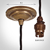 Antiqued Brass Rose 50cm Black Cable (BC)